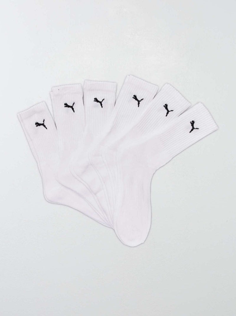 Lote de 6 pares de meias 'Puma' BRANCO - Kiabi