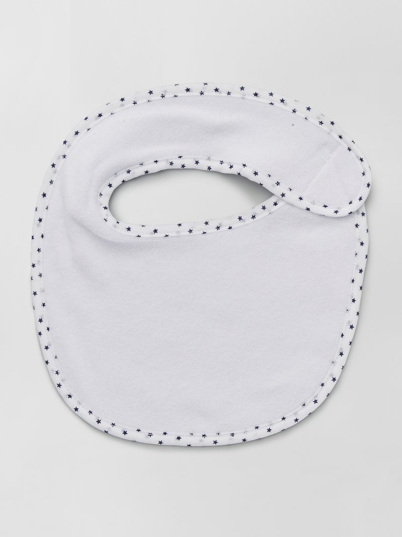 Lote de 7 babetes em felpa com tira de velcro Azul - Kiabi