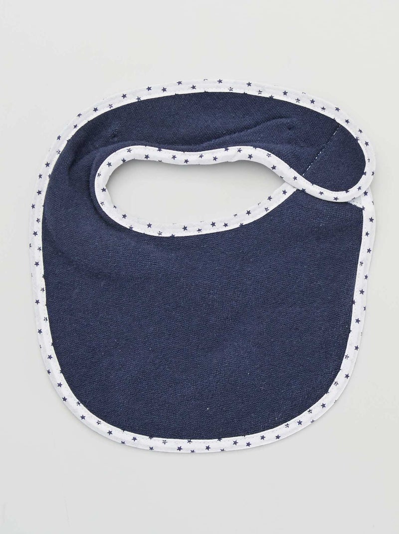 Lote de 7 babetes em felpa com tira de velcro Azul - Kiabi