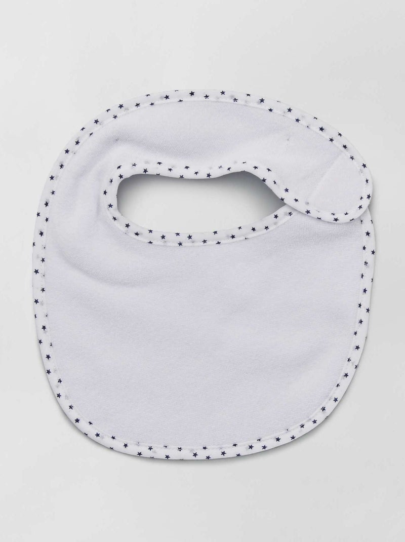 Lote de 7 babetes em felpa com tira de velcro Azul - Kiabi