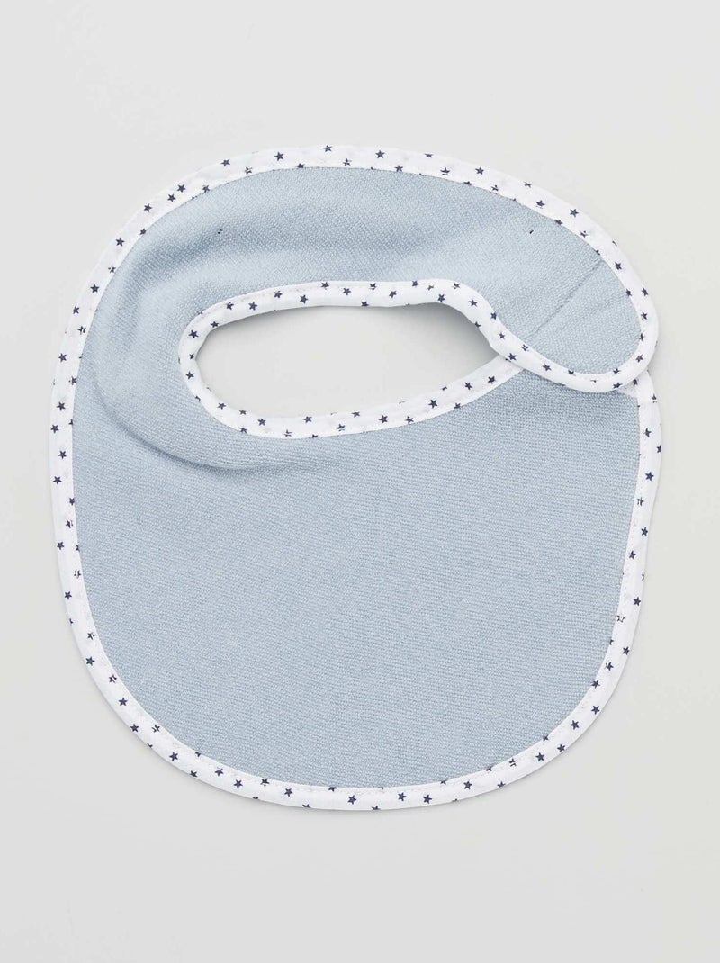 Lote de 7 babetes em felpa com tira de velcro Azul - Kiabi