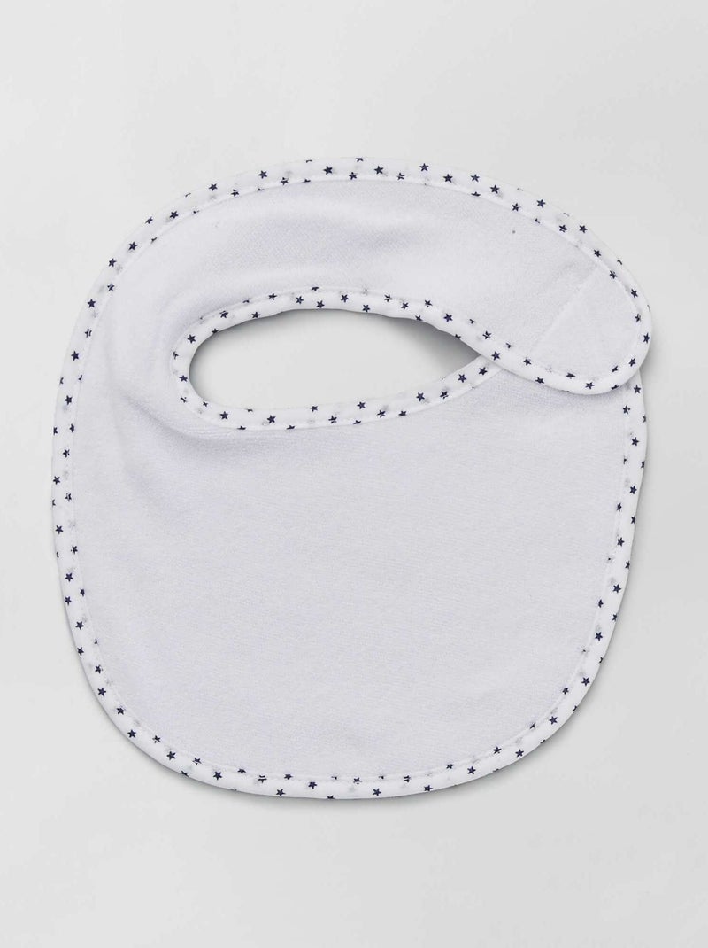 Lote de 7 babetes em felpa com tira de velcro Azul - Kiabi