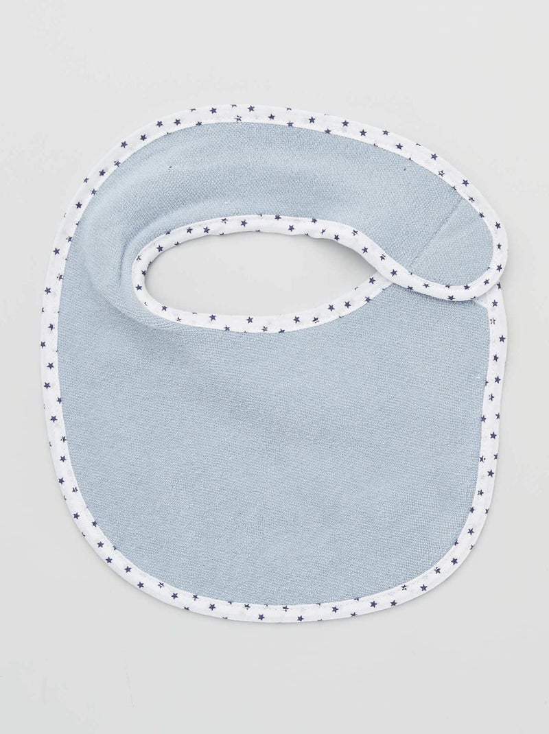 Lote de 7 babetes em felpa com tira de velcro Azul - Kiabi