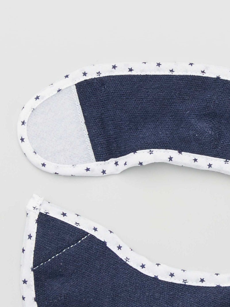 Lote de 7 babetes em felpa com tira de velcro Azul - Kiabi