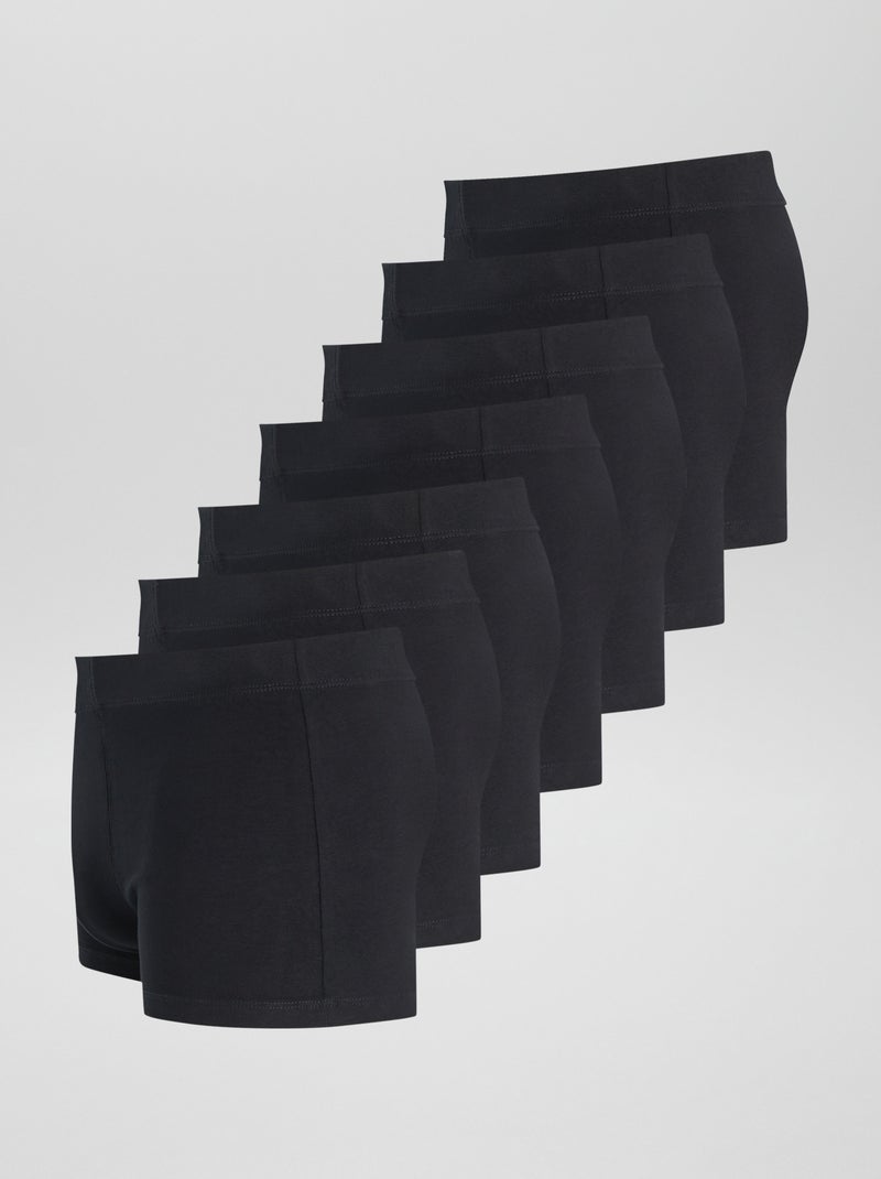 Lote de 7 boxers elásticos PRETO - Kiabi