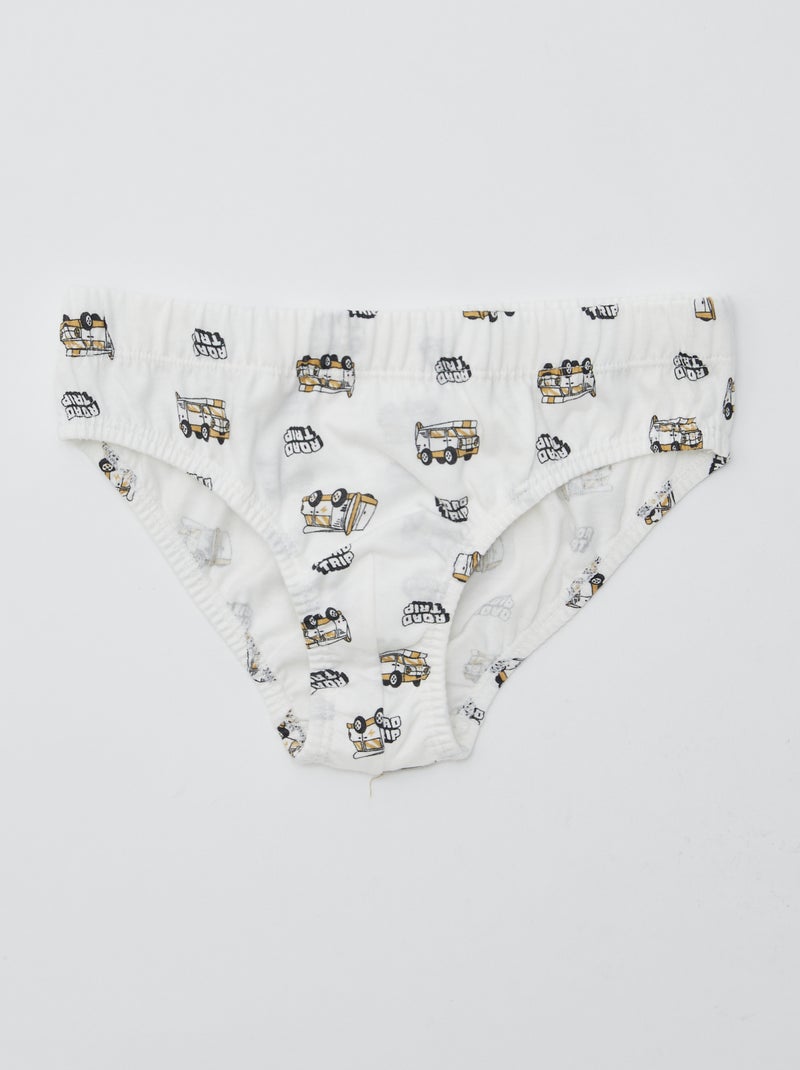 Lote de 7 cuecas estampadas BRANCO - Kiabi