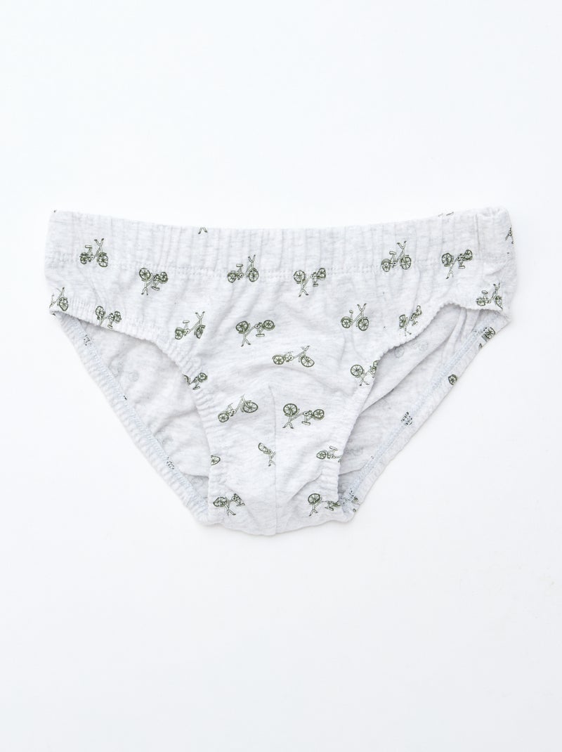 Lote de 7 cuecas estampadas Cinza - Kiabi