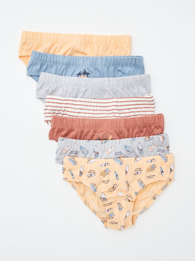 Lote de 7 cuecas estampadas LARANJA - Kiabi