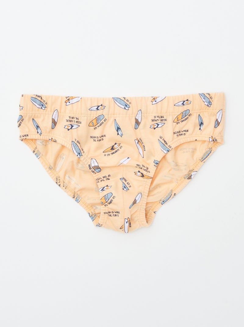 Lote de 7 cuecas estampadas LARANJA - Kiabi