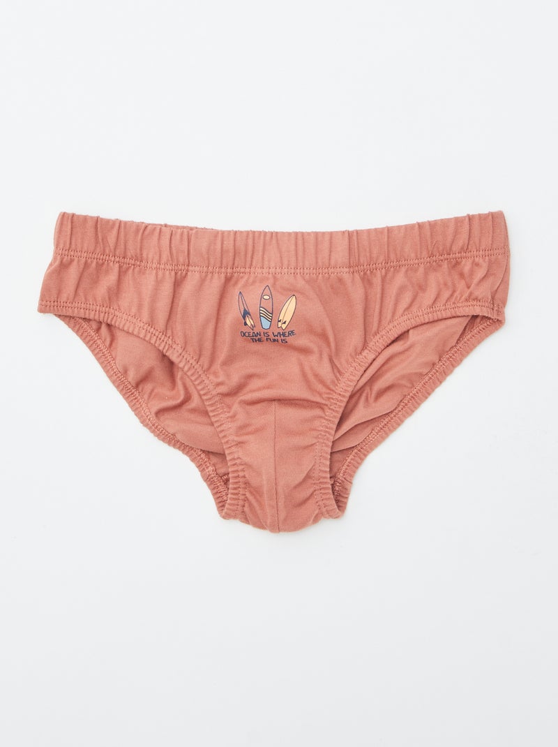 Lote de 7 cuecas estampadas LARANJA - Kiabi