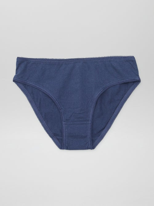 Lote de 7 cuecas para mulher lisas - Kiabi