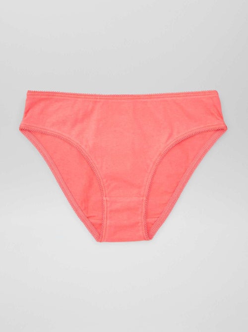 Lote de 7 cuecas para mulher lisas - Kiabi