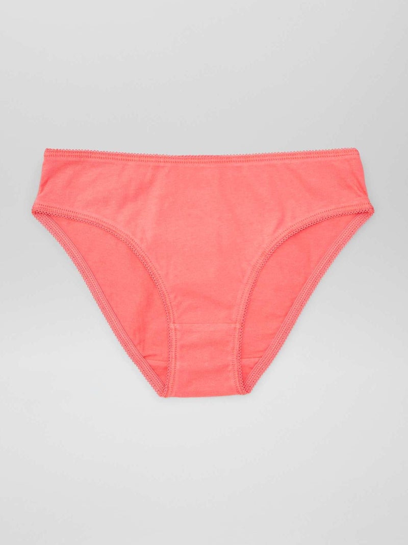 Lote de 7 cuecas para mulher lisas ROSA - Kiabi