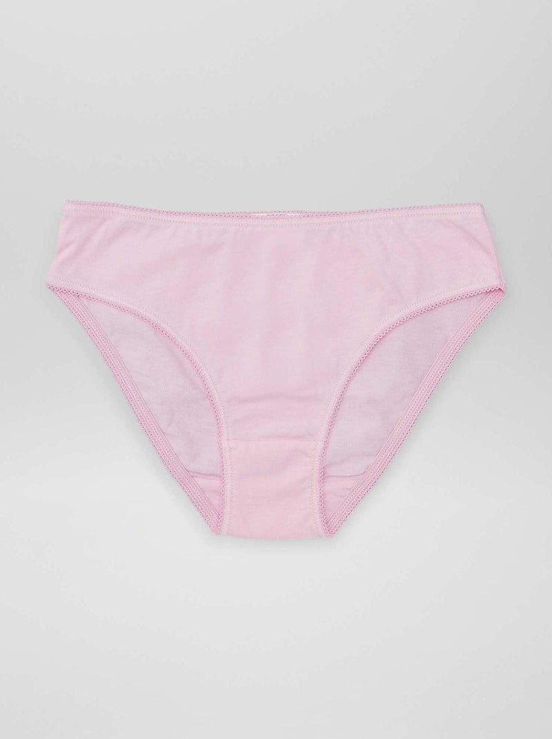 Lote de 7 cuecas para mulher lisas ROSA - Kiabi