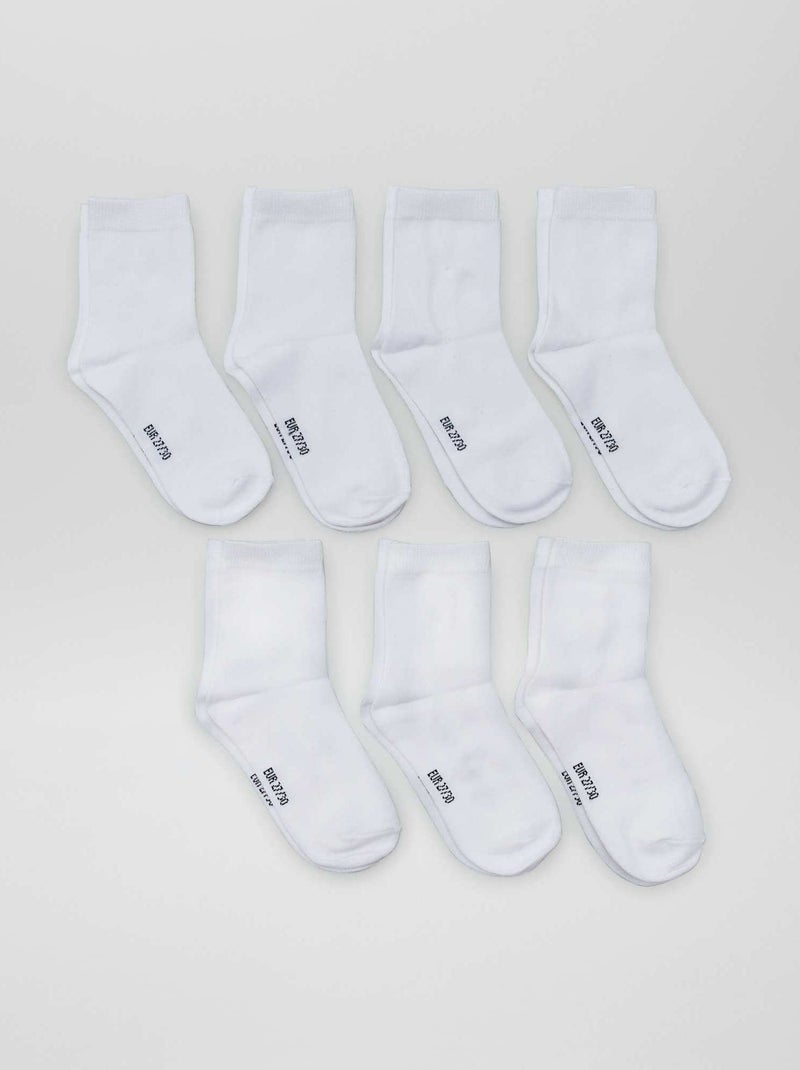Lote de 7 pares de meias Branco - Kiabi