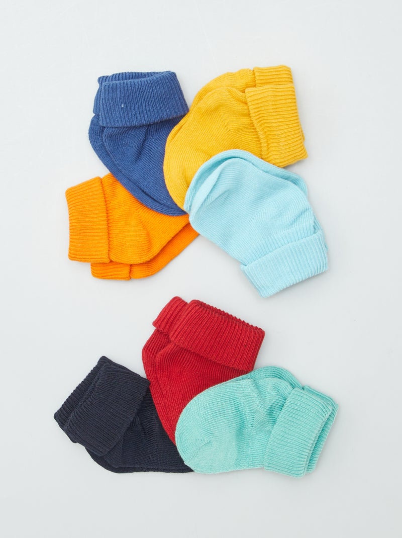 Lote de 7 pares de meias caneladas AZUL - Kiabi