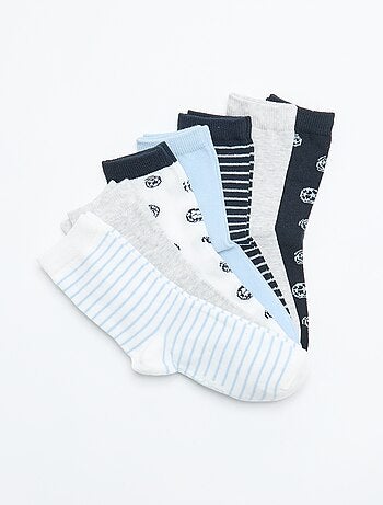 Lote de 7 pares de meias com estampado