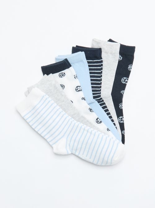 Lote de 7 pares de meias com estampado - Kiabi