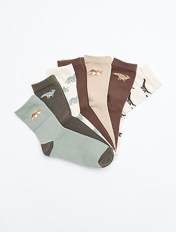 Lote de 7 pares de meias com estampado