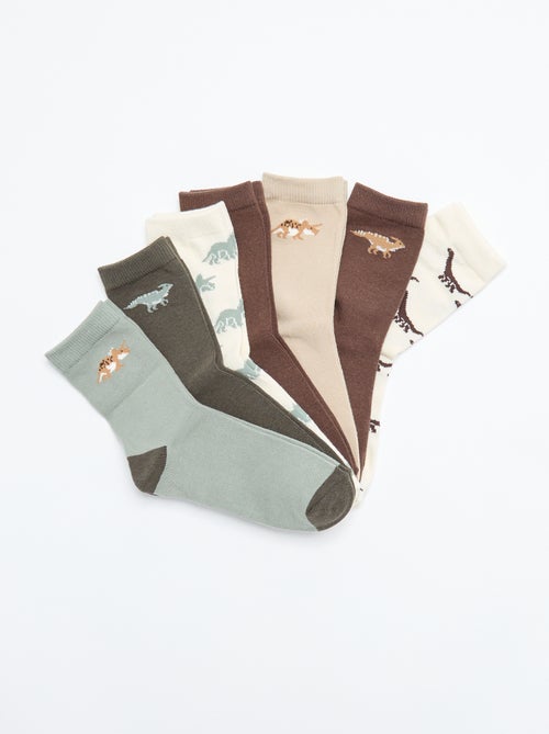Lote de 7 pares de meias com estampado - Kiabi Lote de 7 pares de meias com estampado - Kiabi