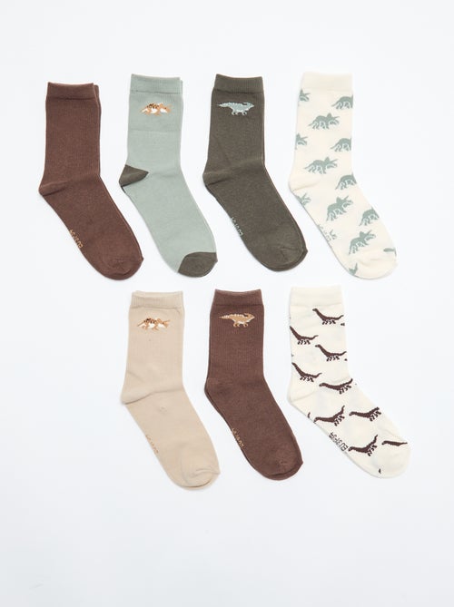 Lote de 7 pares de meias com estampado - Kiabi Lote de 7 pares de meias com estampado - Kiabi