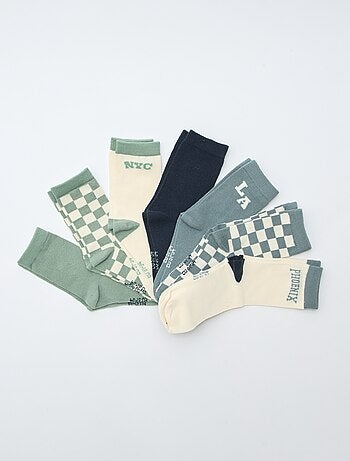 Lote de 7 pares de meias com estampado