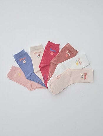 Lote de 7 pares de meias de meia altura
