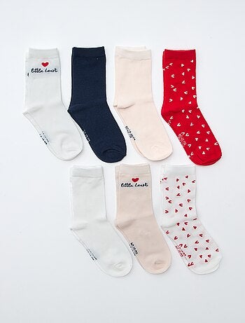 Lote de 7 pares de meias de meia altura