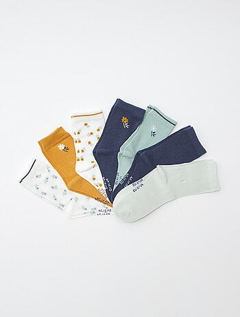 Lote de 7 pares de meias de meia altura