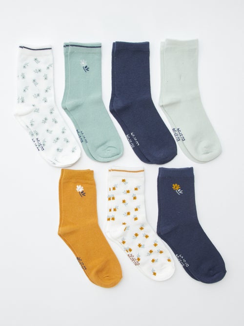 Lote de 7 pares de meias de meia altura - Kiabi
