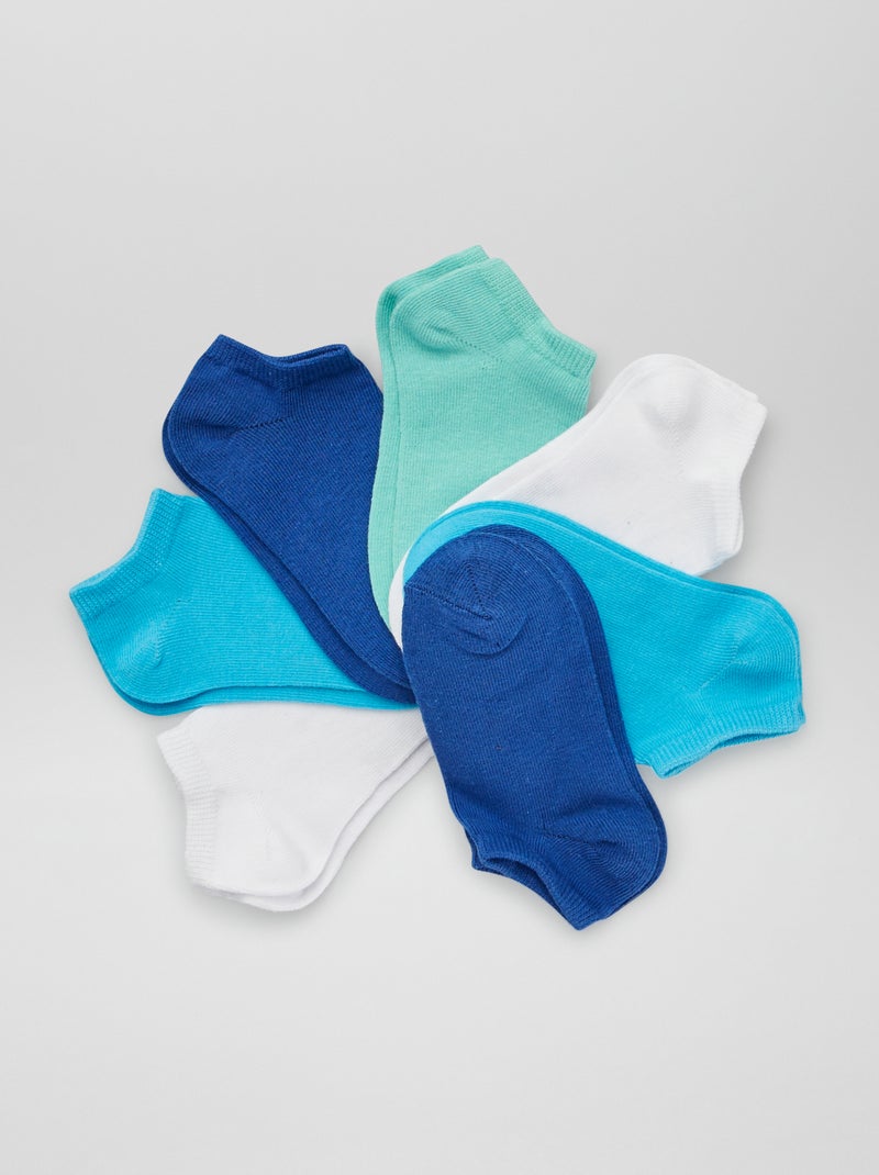 Lote de 7 pares de meias invisíveis AZUL - Kiabi