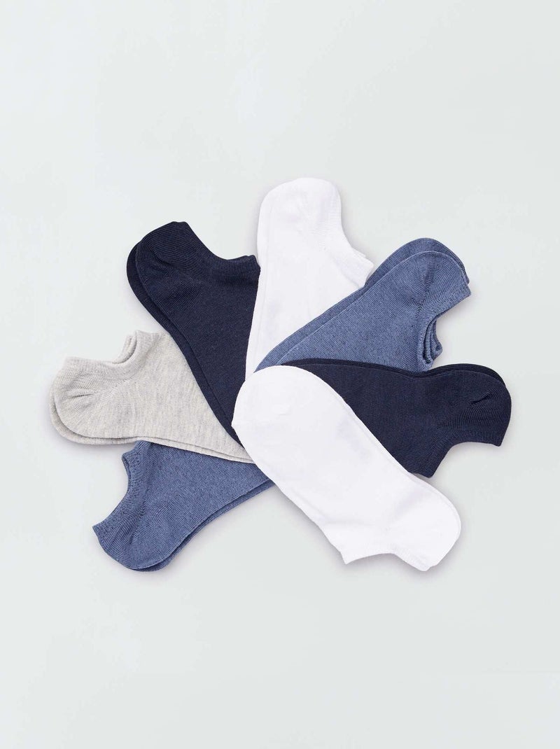 Lote de 7 pares de meias invisíveis AZUL - Kiabi