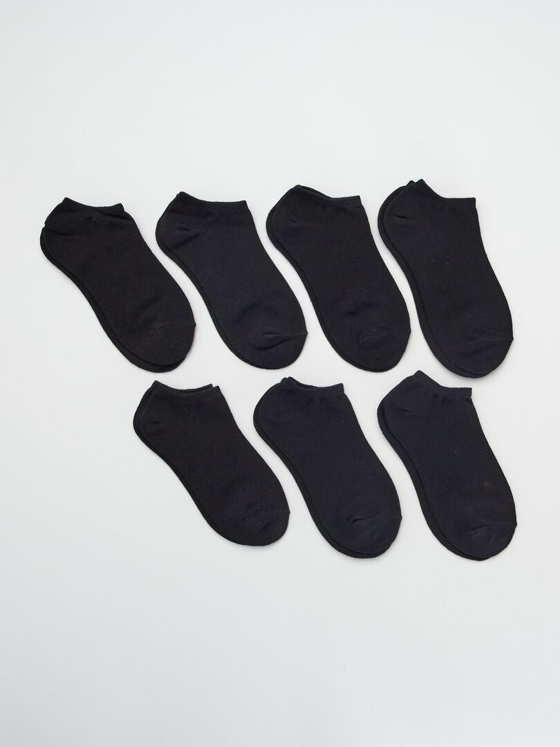 Lote de 7 pares de meias invisíveis Preto - Kiabi