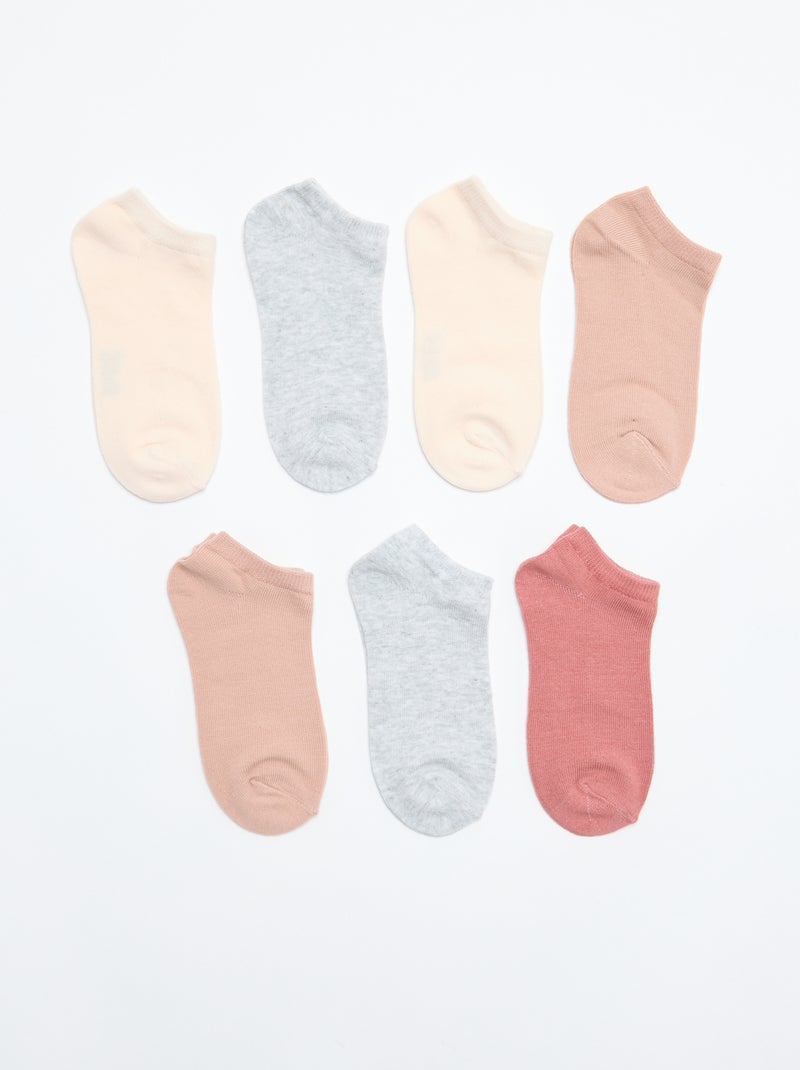 Lote de 7 pares de meias invisíveis Rosa - Kiabi