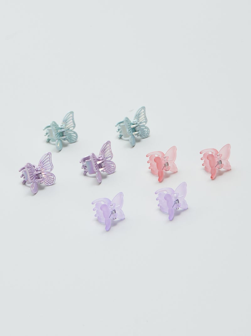 Lote de 8 ganchos estilo pinça laço ROSA - Kiabi