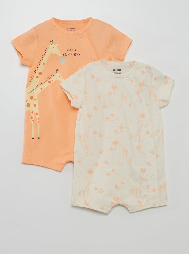 Lote de babygrows - 2 peças BRANCO - Kiabi