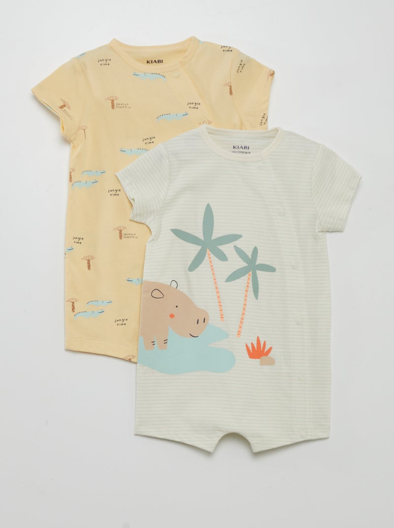 Lote de babygrows - 2 peças BRANCO - Kiabi