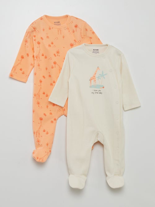 Lote de babygrows estampados - 2 peças - Kiabi