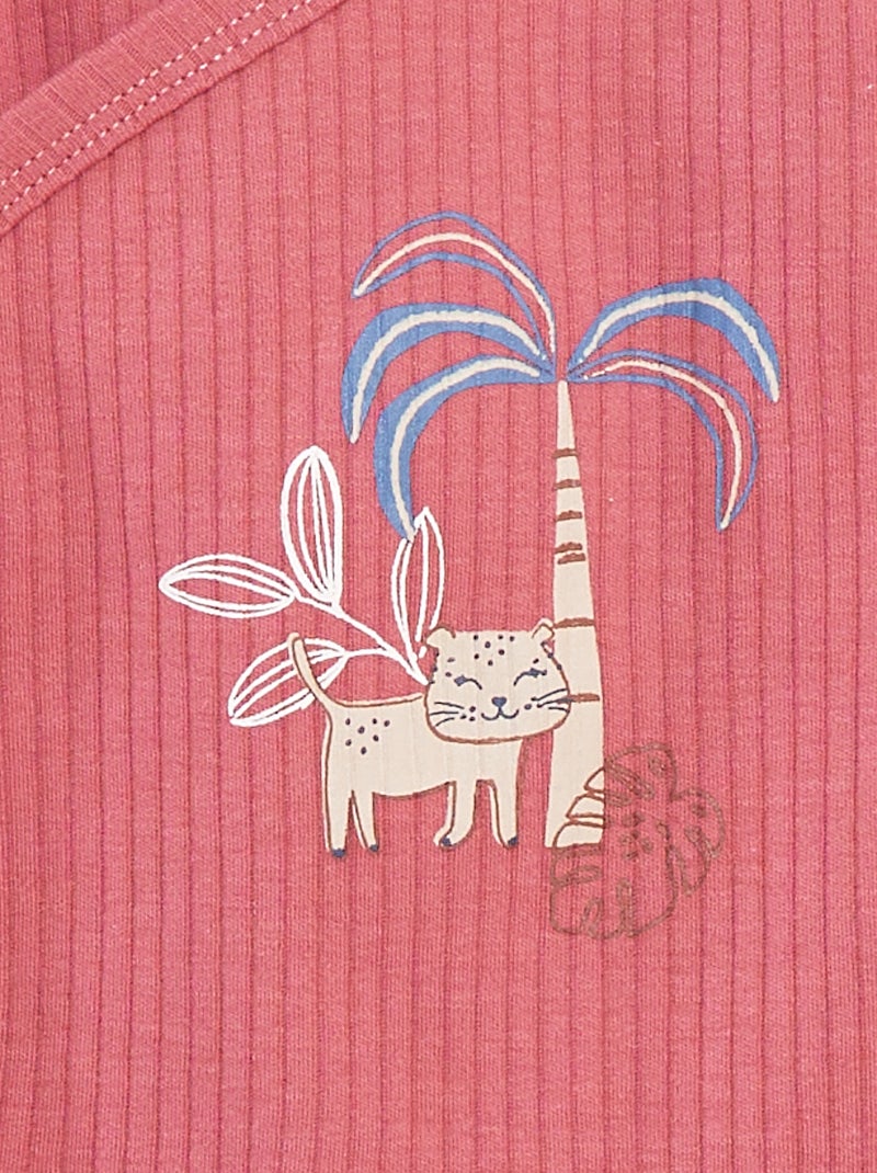 Lote de bodies canelados de manga comprida - 2 peças Bege - Kiabi