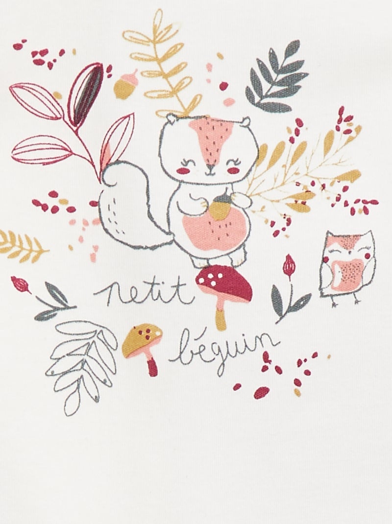 Lote de bodies de manga comprida e gola US - 2 peças Bege - Kiabi