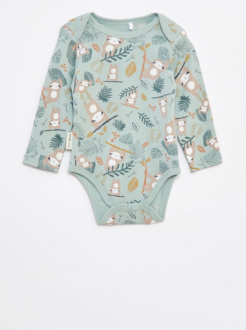 Lote de bodies de manga comprida e gola US - 2 peças Bege - Kiabi