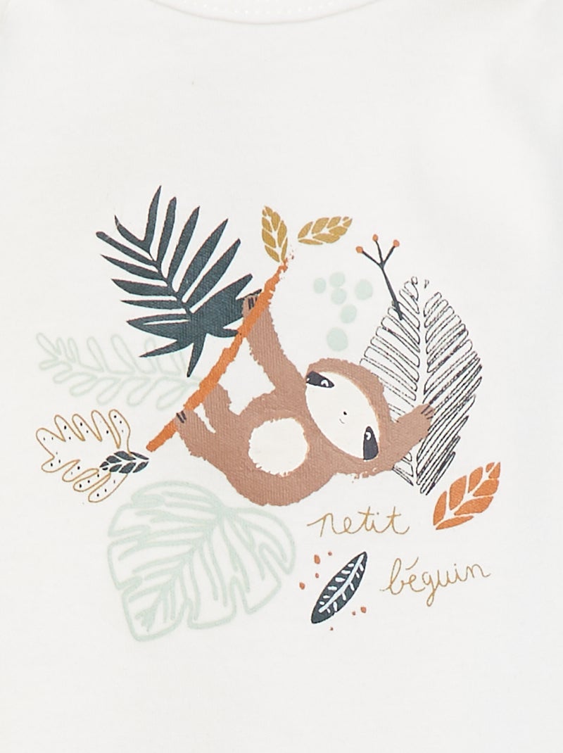 Lote de bodies de manga comprida e gola US - 2 peças Bege - Kiabi