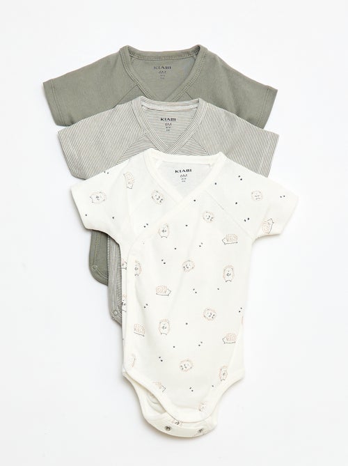 Lote de bodies de manga curta - 3 peças - Kiabi