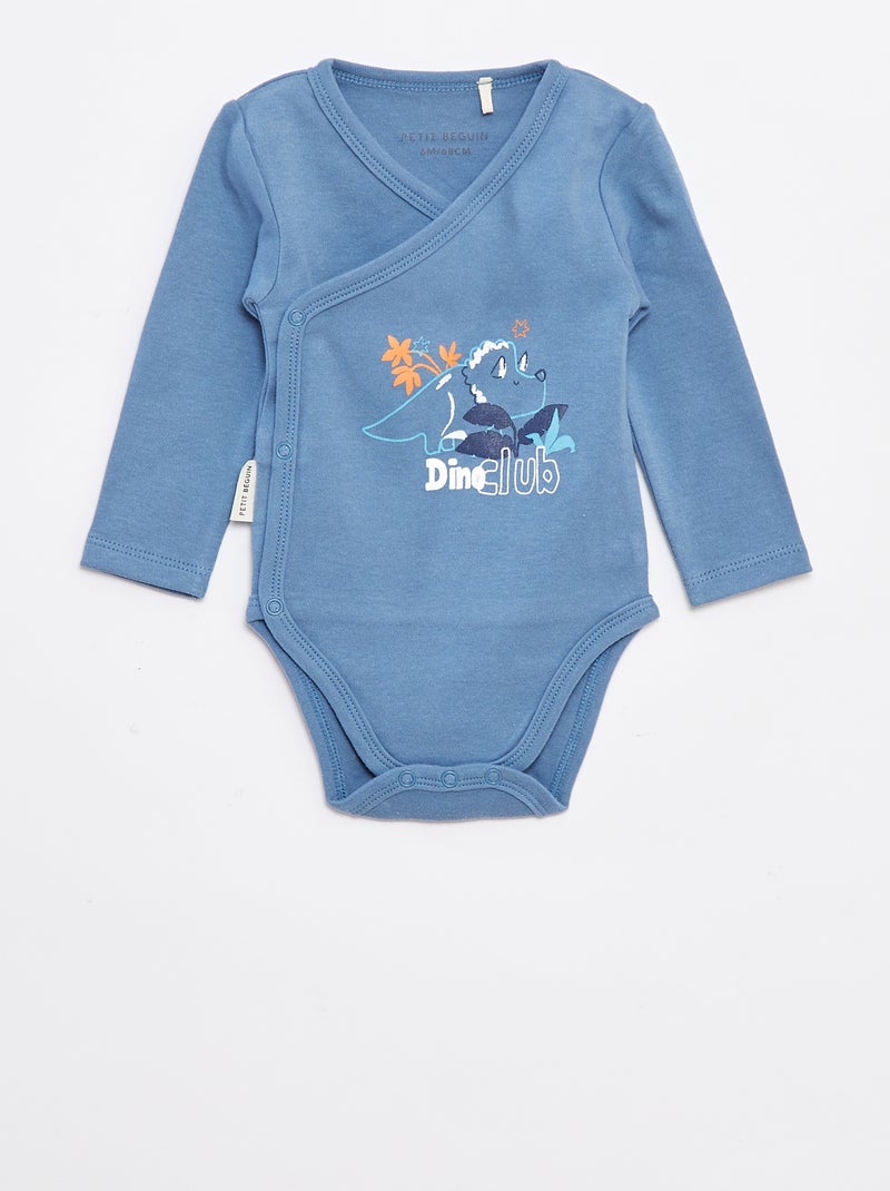 Lote de bodies estampados de manga comprida - 2 peças Bege - Kiabi