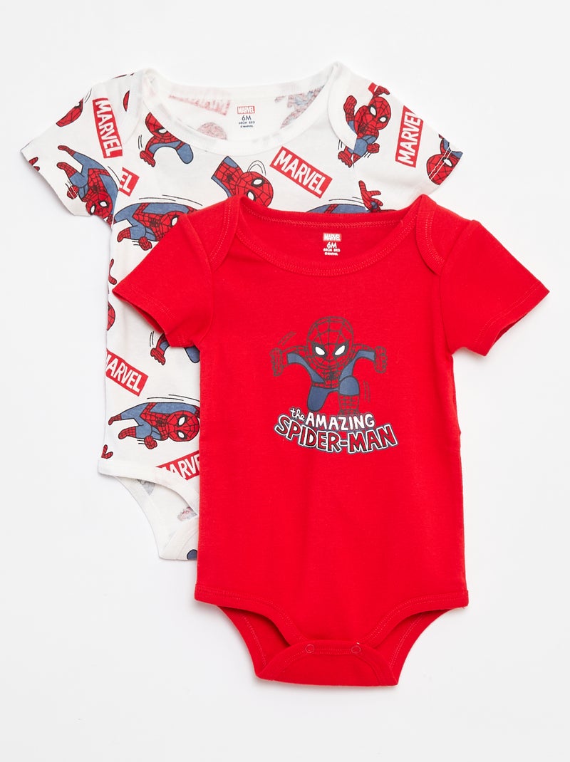 Lote de body 'Homem-Aranha' 'Marvel' - 2 peças Branco - Kiabi