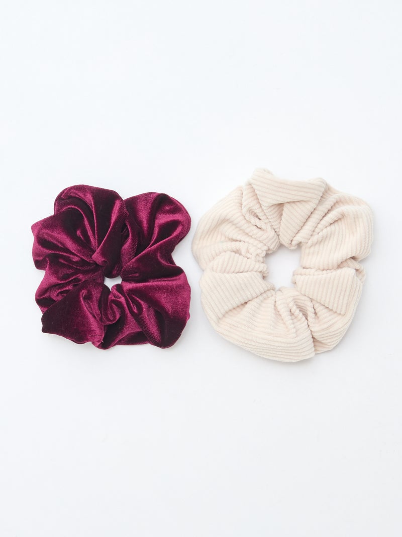 Lote de dois elásticos de cabelo acetinados Violeta - Kiabi