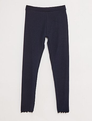 Lote de leggings caneladas 1 estampadas + 1 lisas - 2 peças
