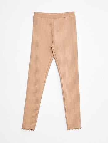 Lote de leggings caneladas 1 estampadas + 1 lisas - 2 peças