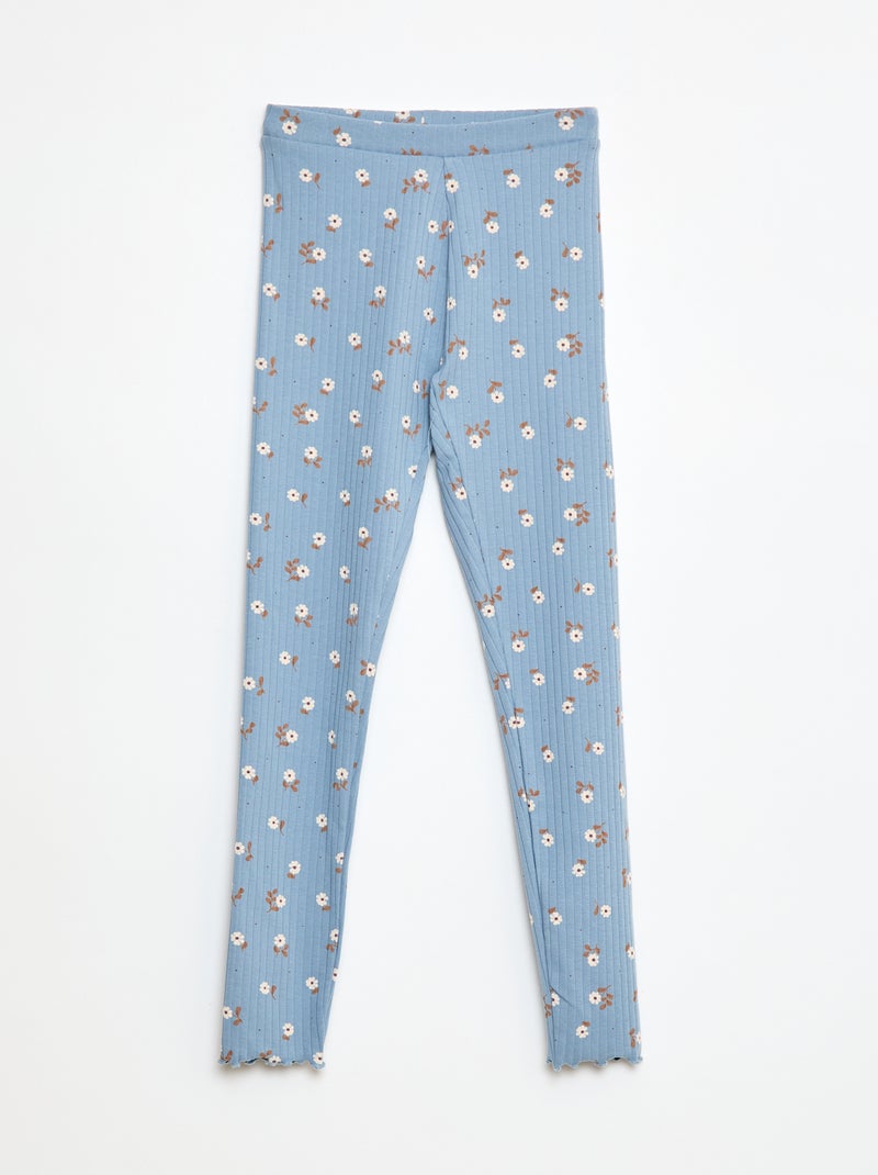 Lote de leggings caneladas 1 estampadas + 1 lisas - 2 peças Bege - Kiabi