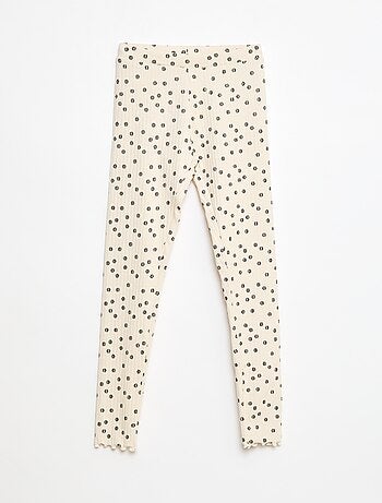 Lote de leggings caneladas 1 estampadas + 1 lisas - 2 peças